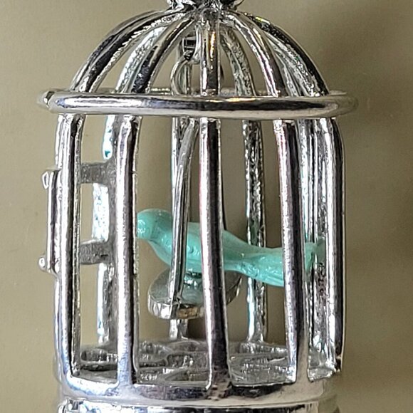 Bird In A Cage Pendant Necklace - Picture 7 of 12